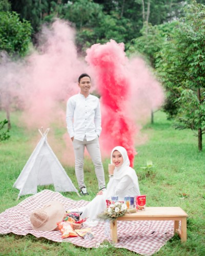 foto prewedding baju putih 